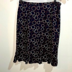 Talbots Petites women's silk pencil skirt geometric pattern size 6